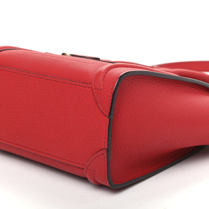 Celine Baby Grained Calfskin Nano Luggage Red 9 of 9