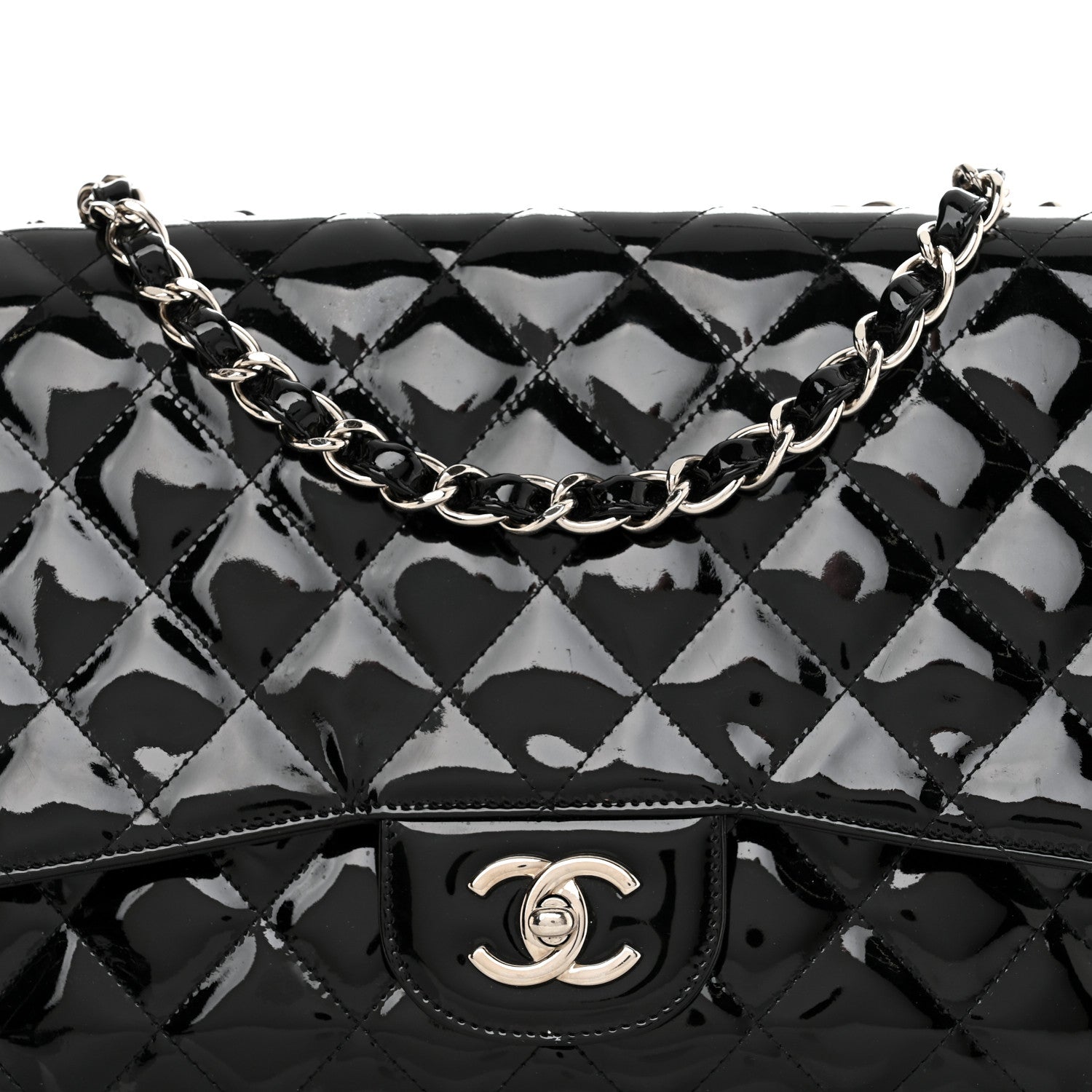Chanel Patent Quilted Jumbo Single Flap Black 8 of 10