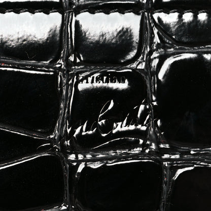 Christian Louboutin Calfskin Embossed Crocodile Loubi54 Explorafunk Crossbody Bag Black 5 of 9
