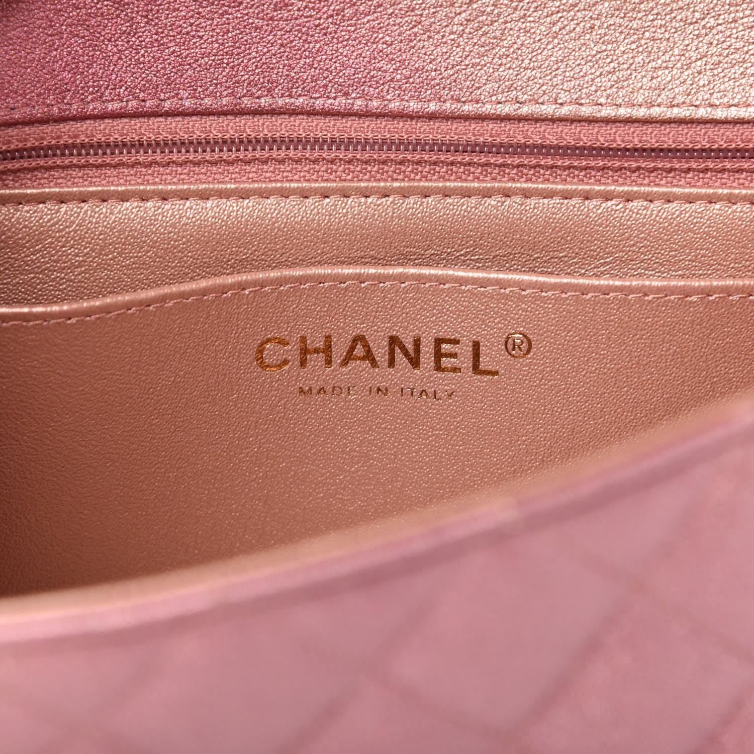 Chanel Metallic Lambskin Quilted Ombre Mini Rectangular Flap Pink 8 of 11
