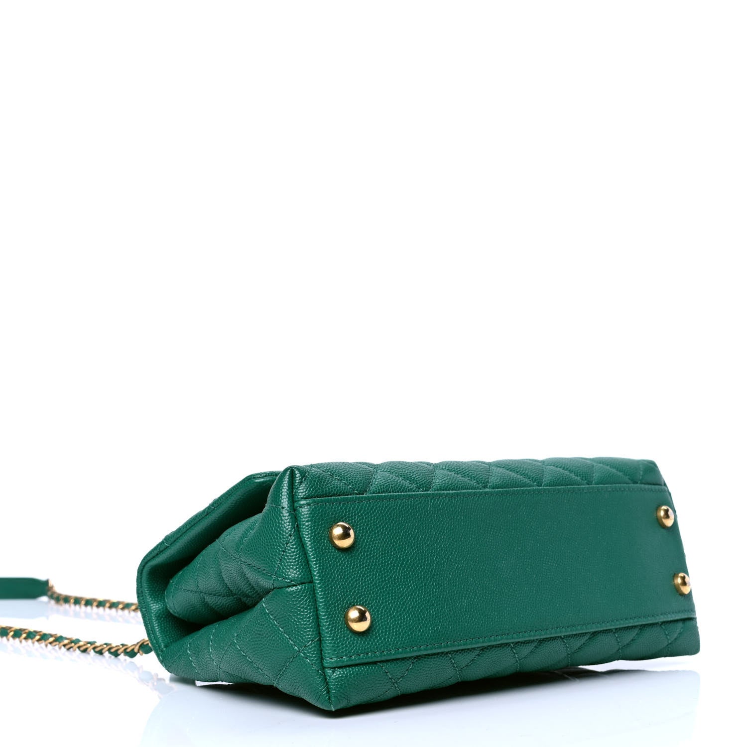 Chanel Caviar Quilted Small Coco Handle Flap Green 3 of 5