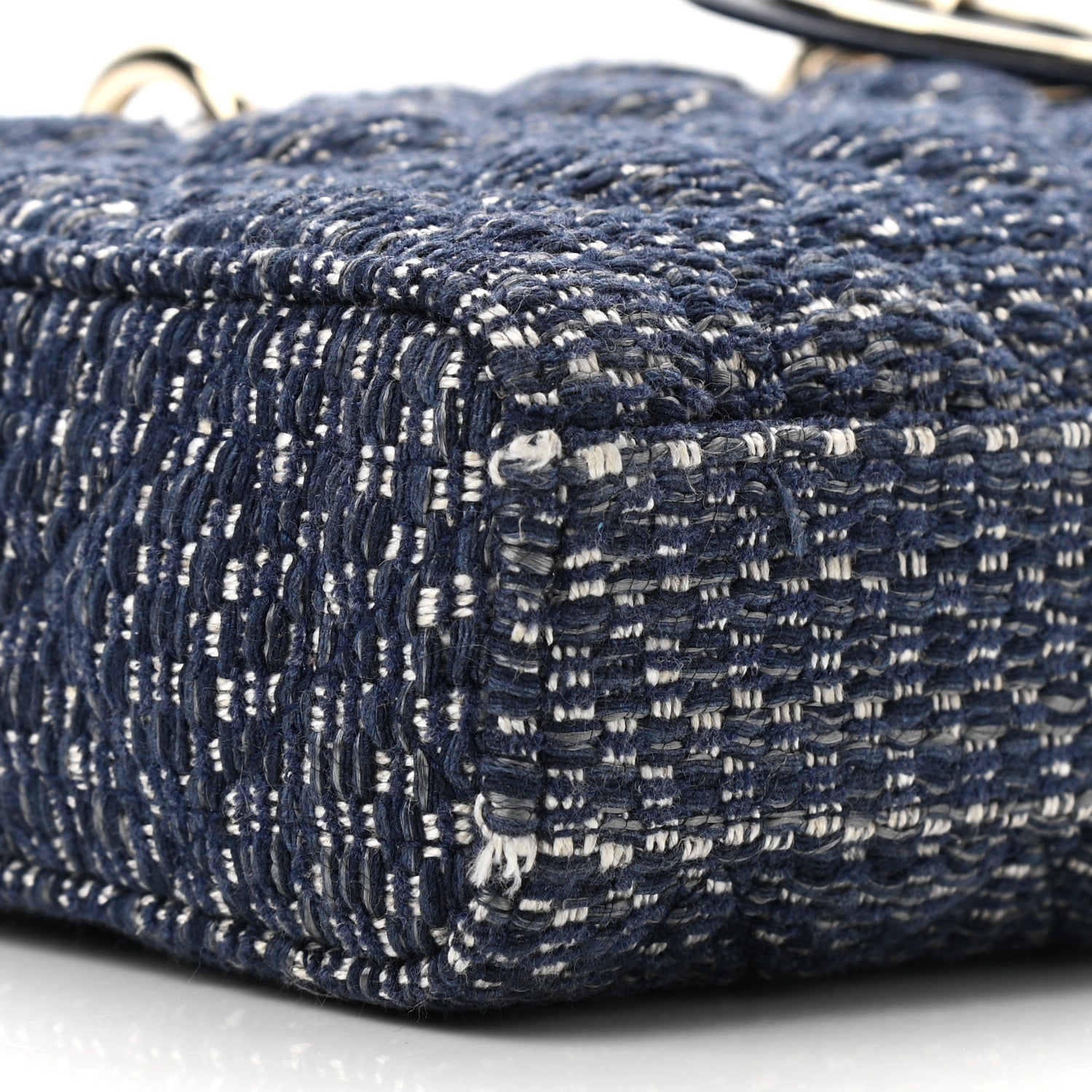Christian Dior Tweed Cannage Lady D-Joy Blue 9 of 10