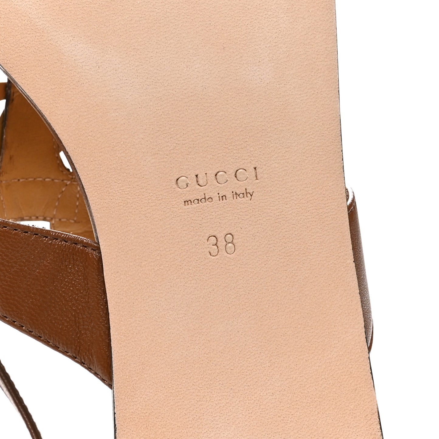 Calfskin GG Marmont Thong Sandals 38 Brown