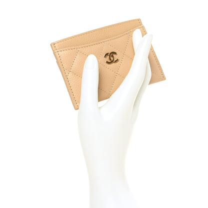 Chanel Caviar Quilted Card Holder Beige 2 of 8