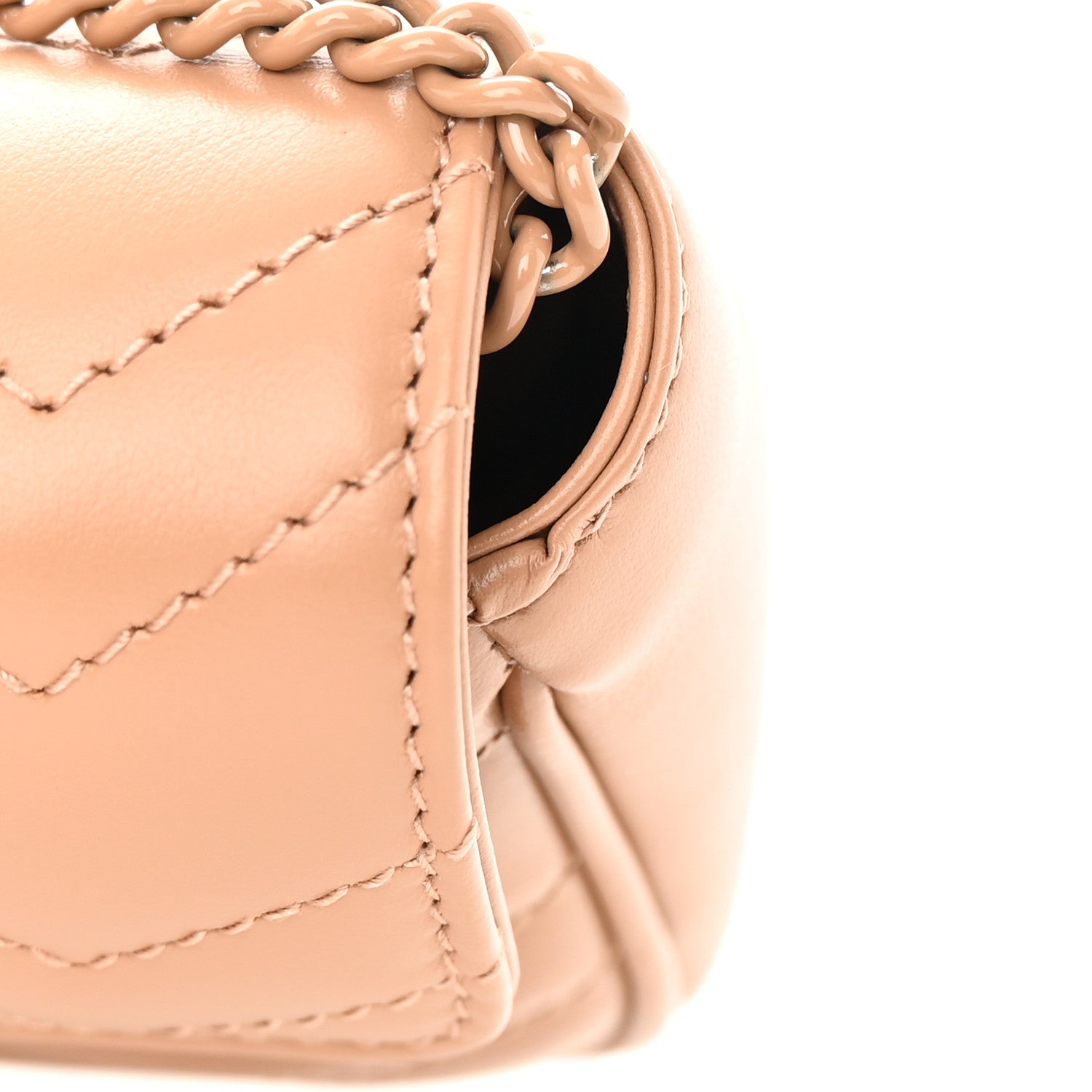 Gucci Calfskin Matelasse Monochrome Super Mini GG Marmont Shoulder Bag Camelia 11 of 13