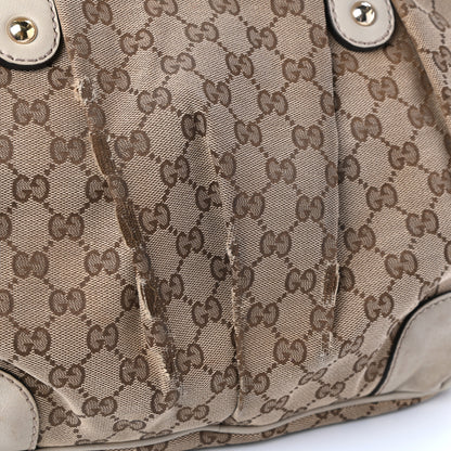 Gucci Monogram Margaux Calfskin Medium Sukey Top Handle Bag Beige Ebony Mystic White 8 of 10