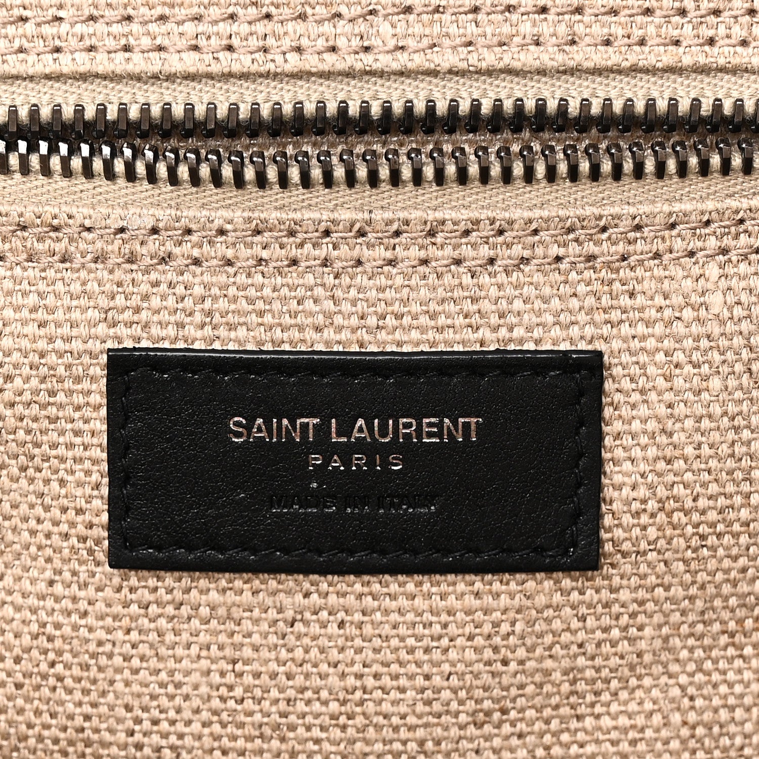 Saint Laurent Linen Calfskin Rive Gauche Tote Greggio Natural 6 of 9