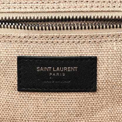 Saint Laurent Linen Calfskin Rive Gauche Tote Greggio Natural 6 of 9