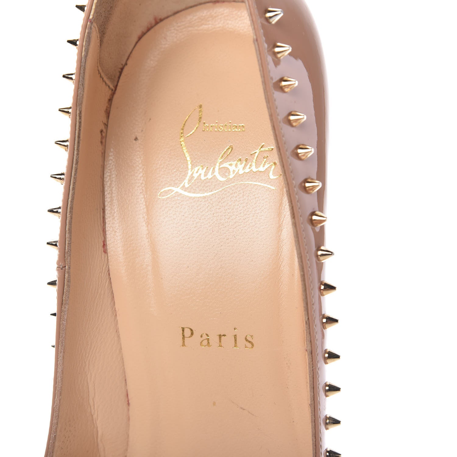Christian Louboutin Patent Anjalina 120 Pumps 40 Nude 7 of 13
