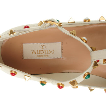 Valentino Garavani Nappa Rockstud Rolling Cage Ballerina Flats 37.5 Light Ivory 6 of 8