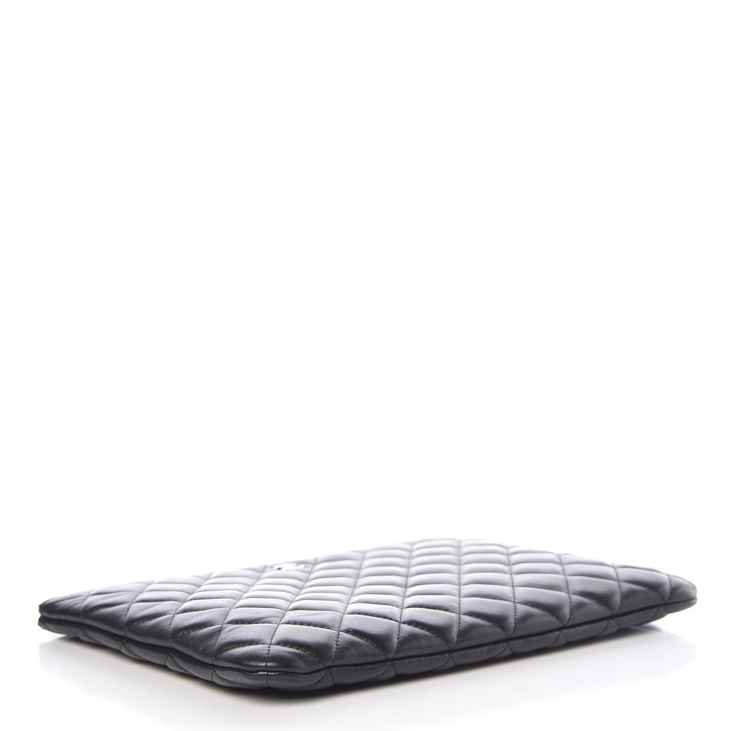 Lambskin Quilted Medium Cosmetic Case Black