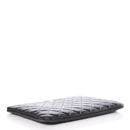 Chanel Lambskin Quilted Medium Cosmetic Case Black 4 of 9