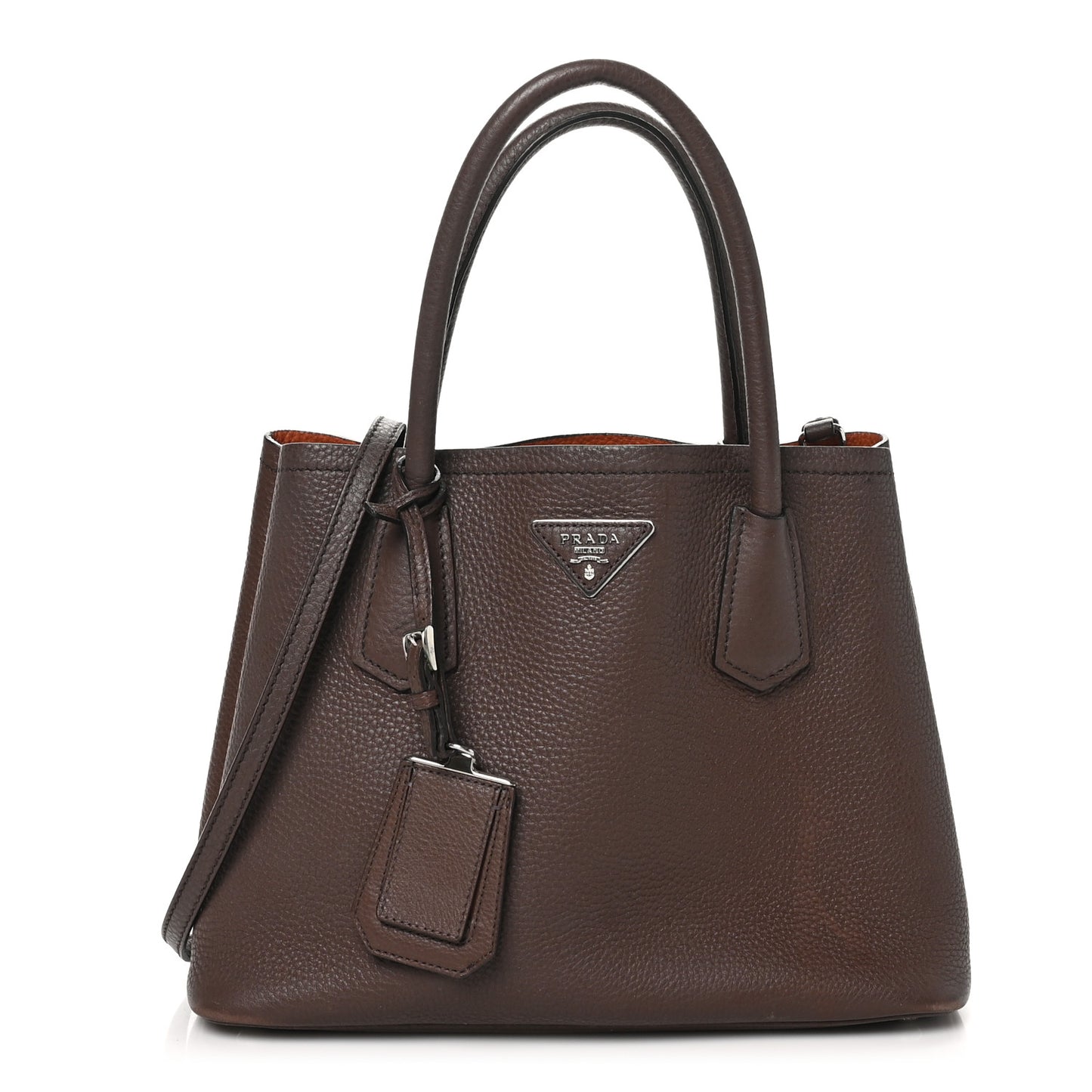 Vitello Daino Small Double Bag Bruciato Rame