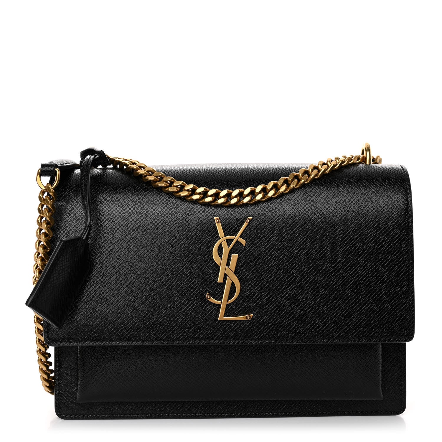 Saint Laurent Coated Bark Calfskin Medium Monogram Sunset Black 1 of 9