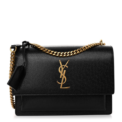 Saint Laurent Coated Bark Calfskin Medium Monogram Sunset Black 1 of 9