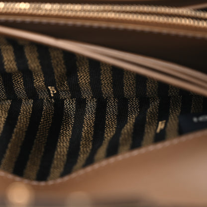 Fendi Fabric Jacquard FF 1974 Continental Wallet On Chain Tobacco Moro 5 of 16