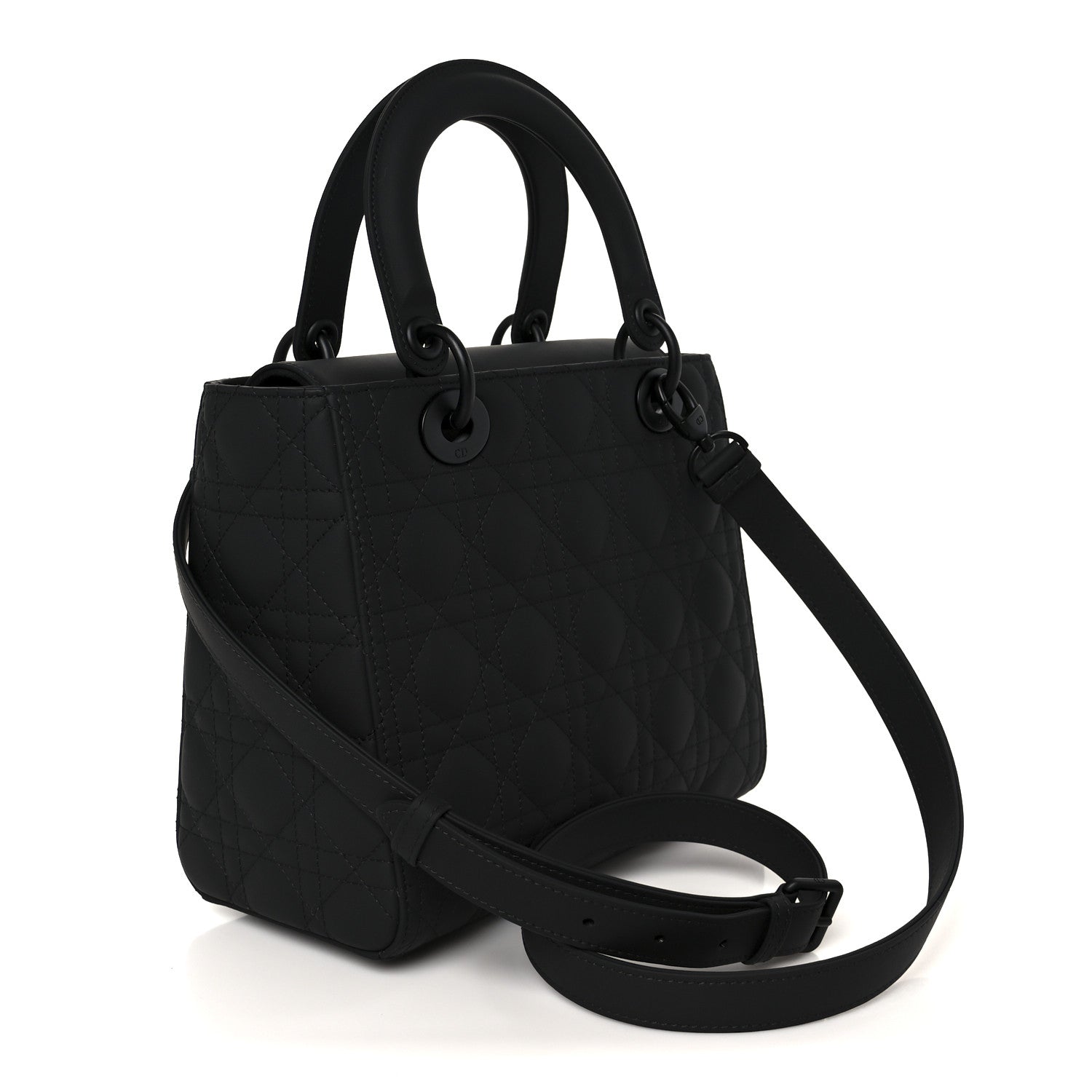 Christian Dior Ultra Matte Calfskin Cannage Medium Lady Dior Black 3 of 10