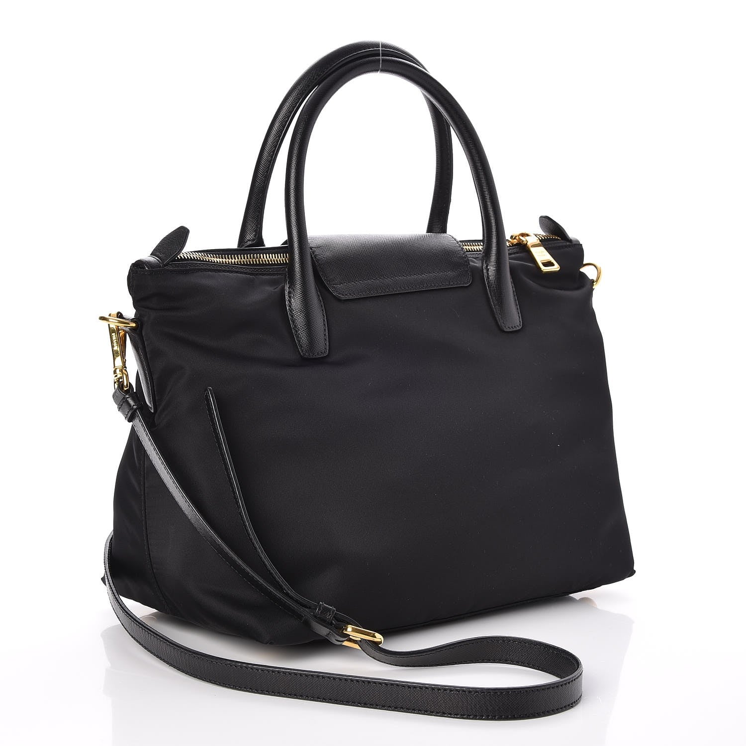 Prada Saffiano Tessuto Nylon Tote Nero Black 3 of 9