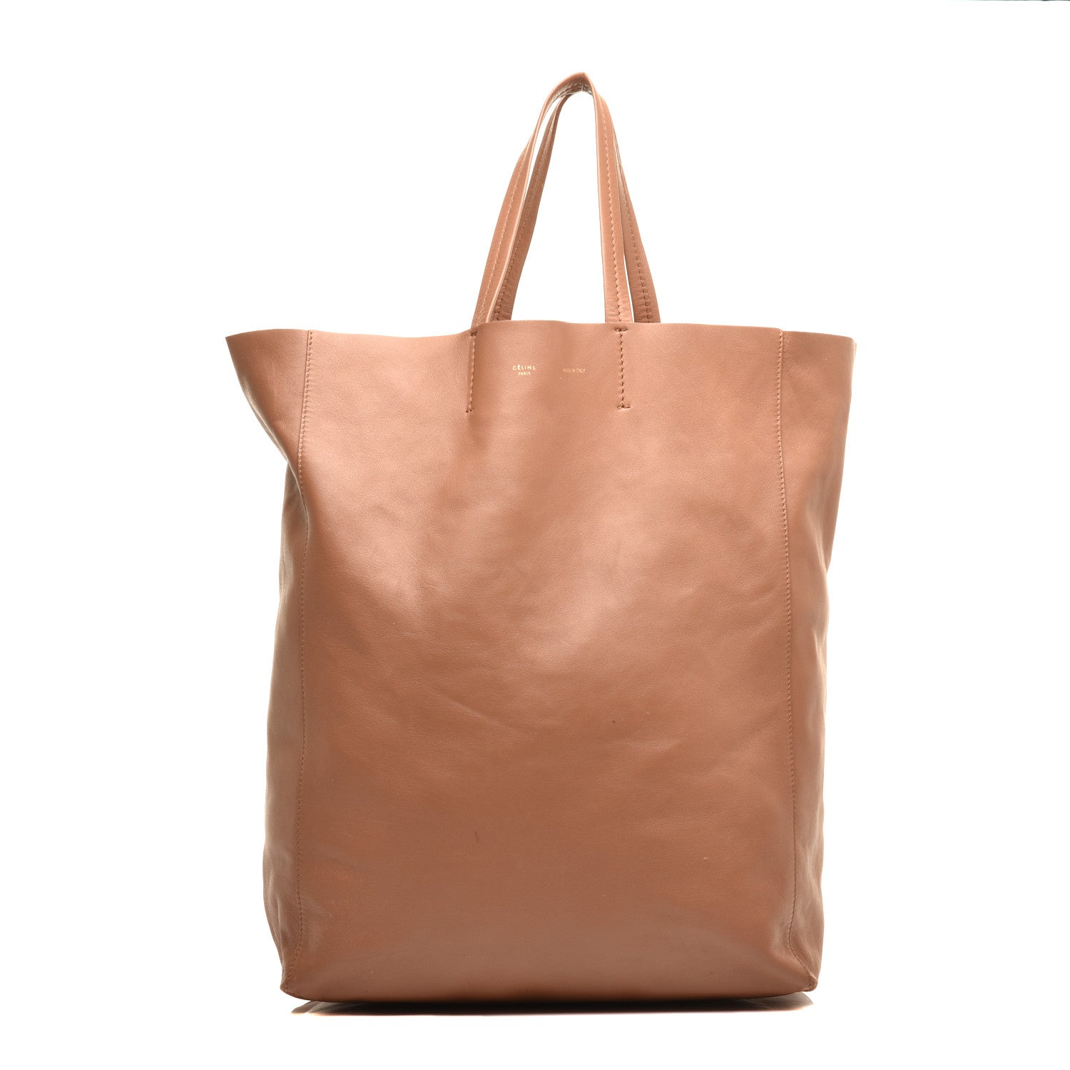 Celine Lambskin Vertical Cabas Tan 1 of 9