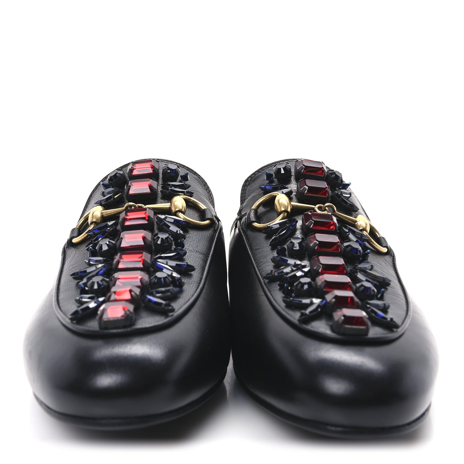 Gucci Malaga Kid Crystal Embroidered Womens Princetown Slippers 36.5 Black 3 of 9