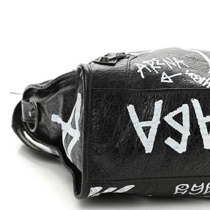 Balenciaga Agneau Arena Graffiti All Over Classic Hardware City Black White 9 of 12