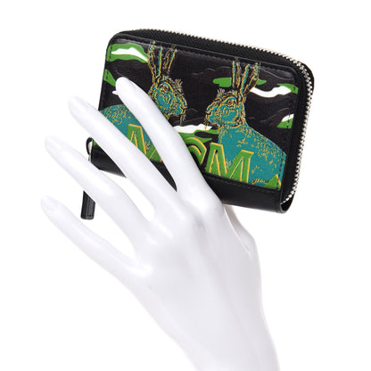 MCM Calfskin Mini Pop Rabbit Zipped Card Wallet Black 2 of 9