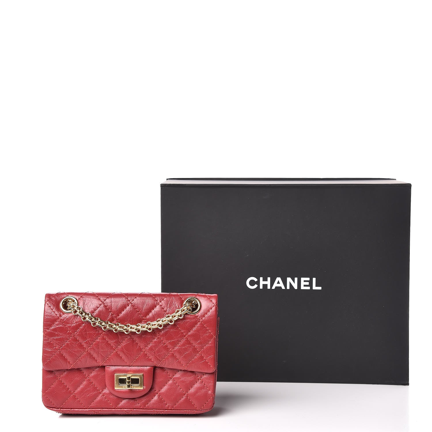 Chanel Aged Calfskin Quilted 2.55 Reissue Mini Flap Red 12 of 12