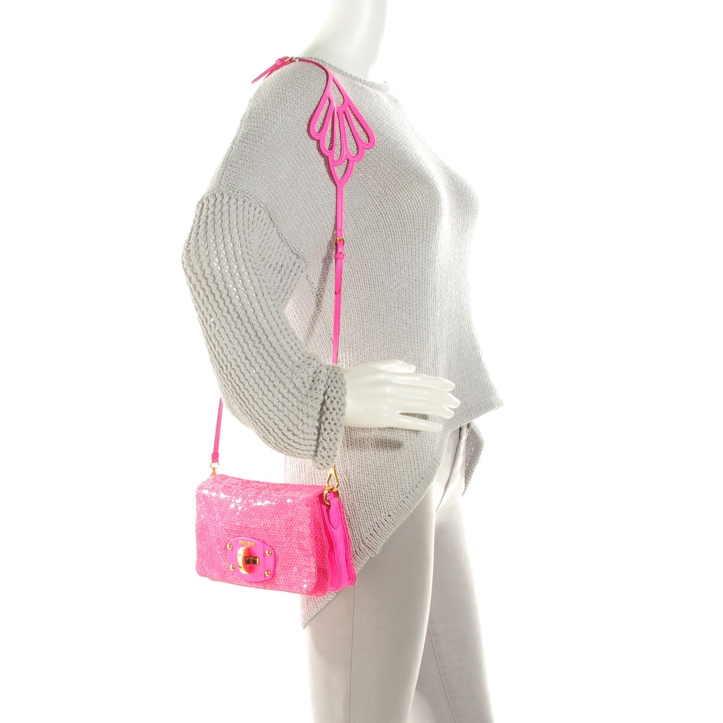 Sequined Crossbody Bag Pink