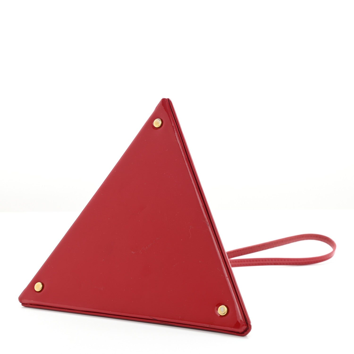 Saint Laurent Patent Pyramid Clutch Rouge 4 of 9