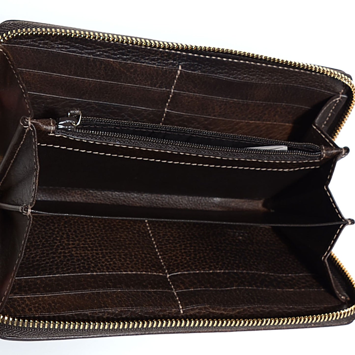 Monogram Calfskin Bamboo Tassel Zip Around Wallet Beige Ebony Chocolate