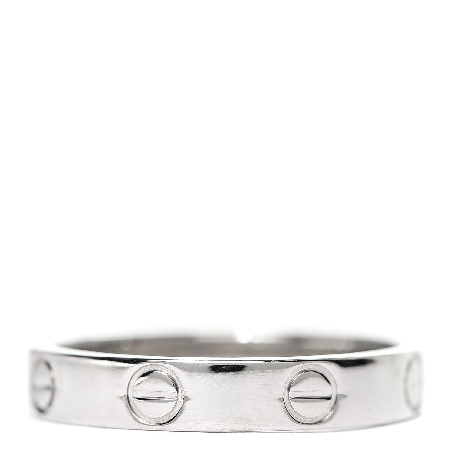 Cartier 18K White Gold 3.5mm LOVE Wedding Band Ring 54 6.75 3 of 4