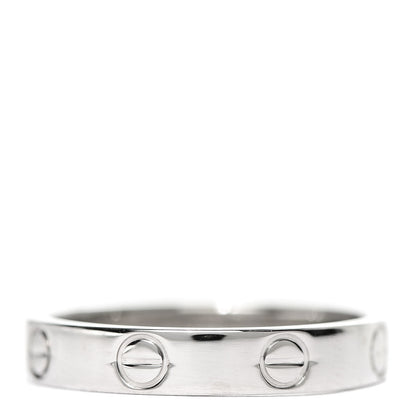 Cartier 18K White Gold 3.5mm LOVE Wedding Band Ring 54 6.75 3 of 4