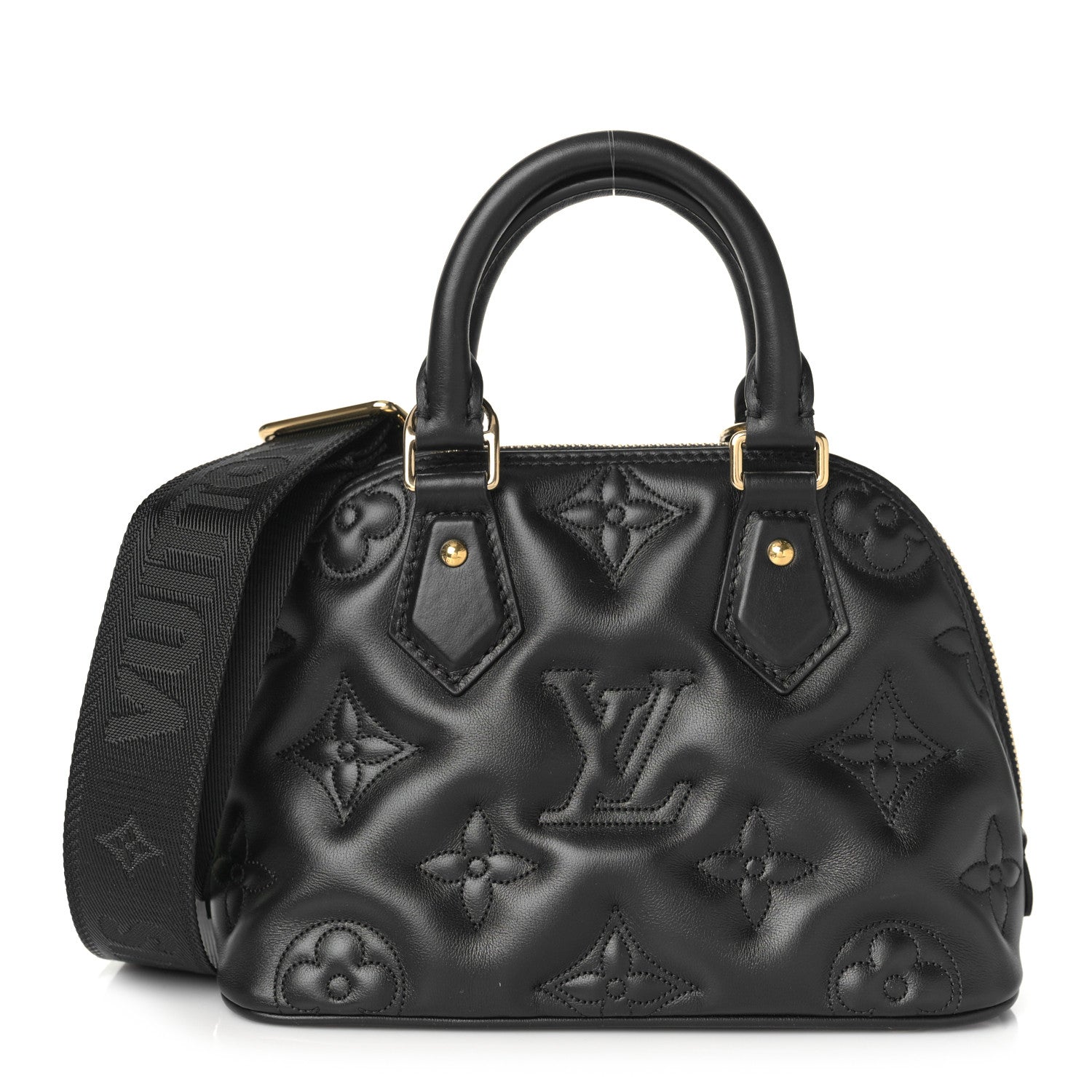 Louis Vuitton Calfskin Bubblegram Alma BB Black 1 of 8