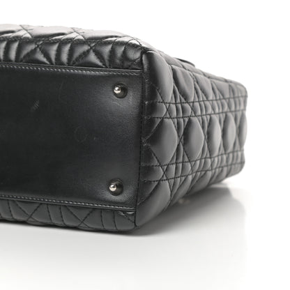 Christian Dior Lambskin Cannage Medium Lady Dior Black 10 of 14