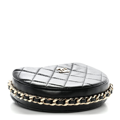 Chanel Lambskin Quilted Chain Around Pouch Black 4 of 7