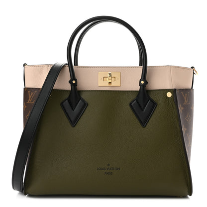 Louis Vuitton Calfskin Monogram On My Side MM Laurier Green Toffee Latte Beige 1 of 10