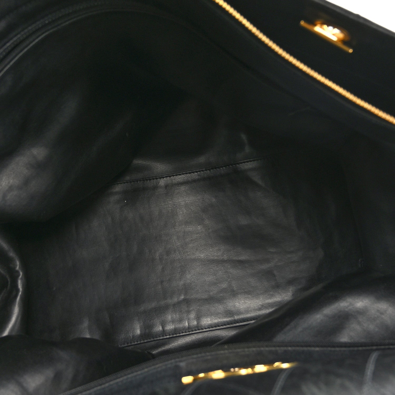 Chanel Calfskin Stitched XL Weekender Black 5 of 12