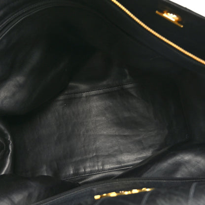 Chanel Calfskin Stitched XL Weekender Black 5 of 12