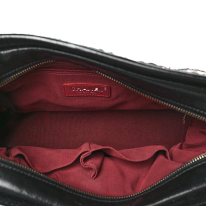 Chanel Tweed Calfskin Quilted Medium Gabrielle Hobo Black White 5 of 10