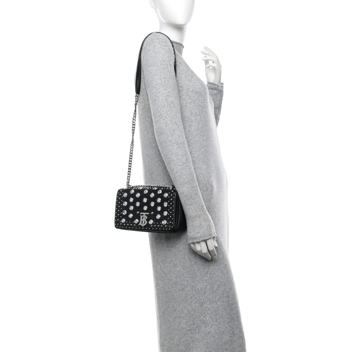 Crystal Lambskin Lola Bag Black