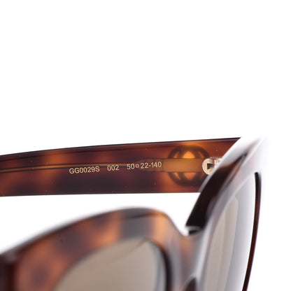 Gucci Acetate Square Frame Sunglasses GG0029S Tortoise 6 of 6
