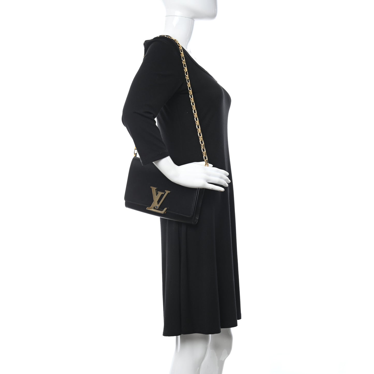 Calfskin Chain Louise GM Black