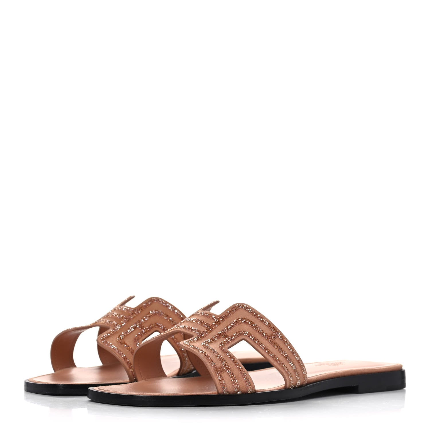Hermes Suede Goatskin Crystal Oran Sandals 38 Rose Aube Nude 3 of 10