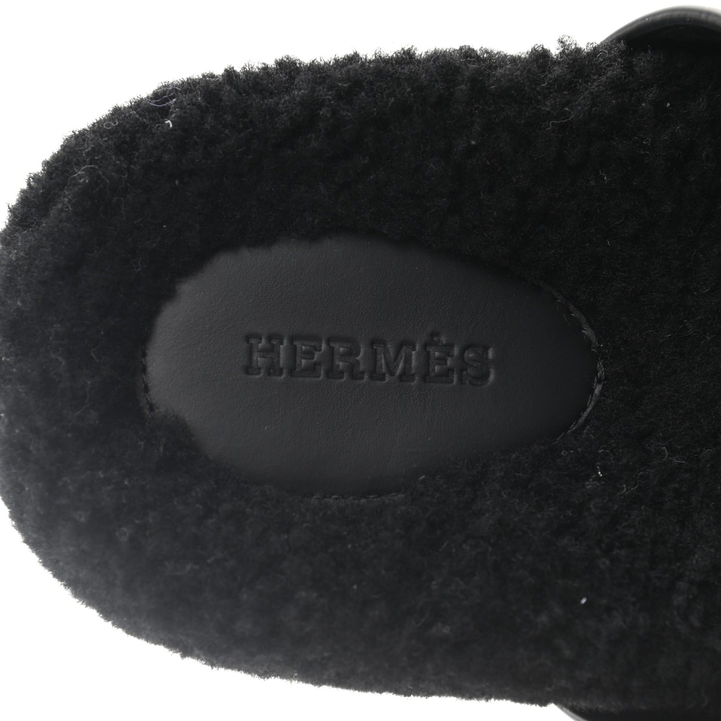 Calfskin Woolskin Womens Chypre Sandals 36.5 Black