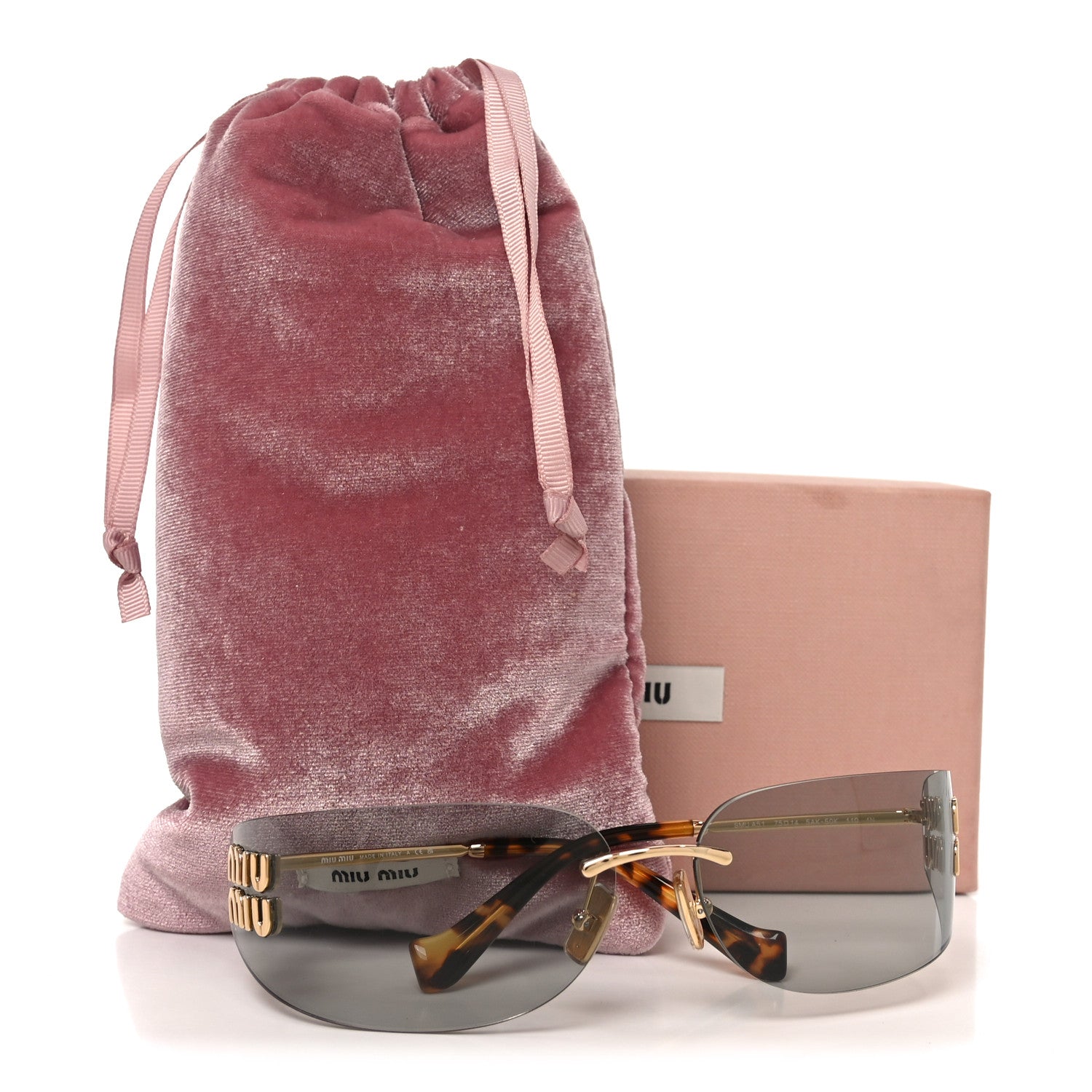 Miu Miu Metal Aube Sunglasses SMUA51 Gold Light Grey 6 of 6