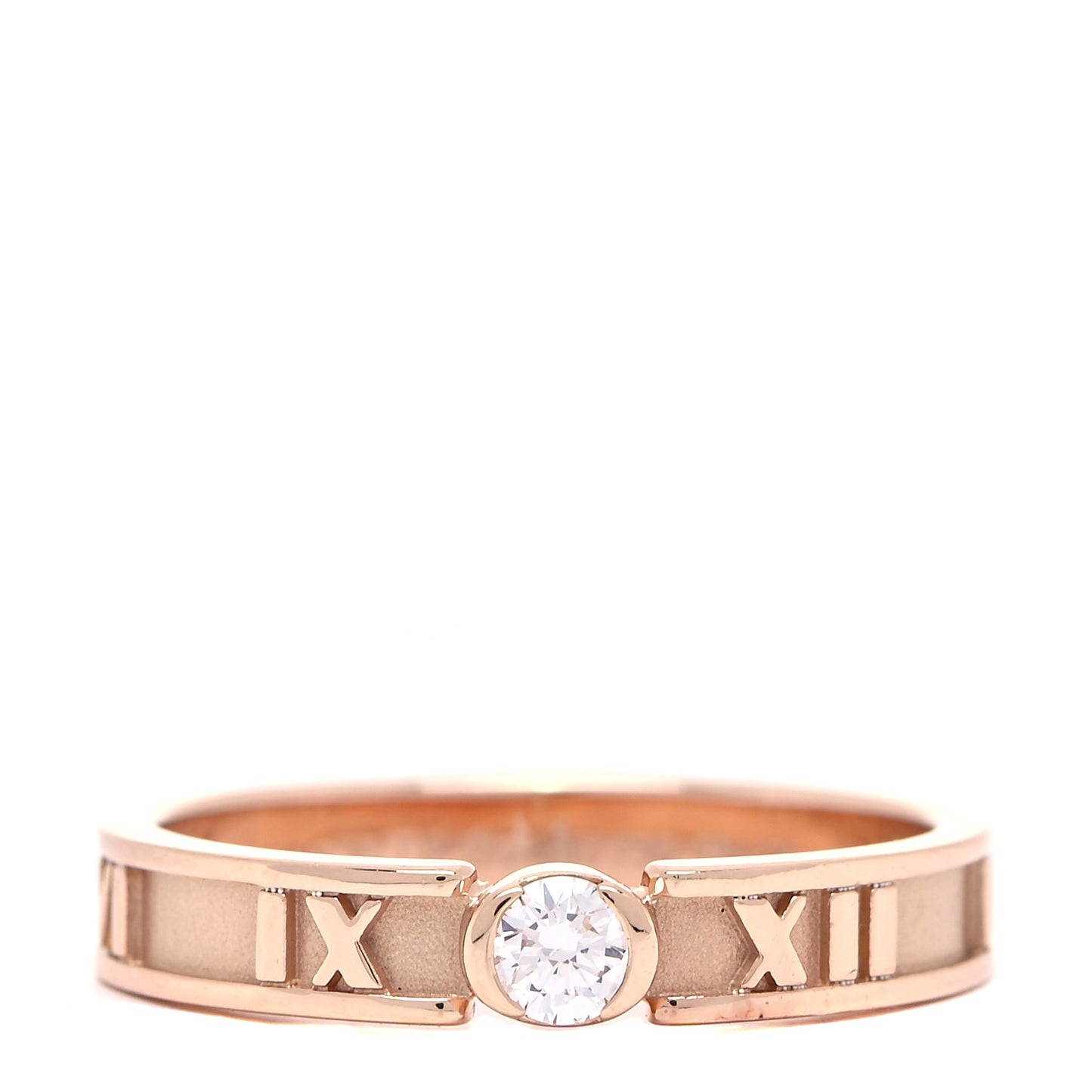 18K Rose Gold Diamond Narrow Atlas Closed Ring 51 5.75