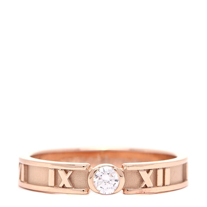 Tiffany 18K Rose Gold Diamond Narrow Atlas Closed Ring 51 5.75 1 of 4