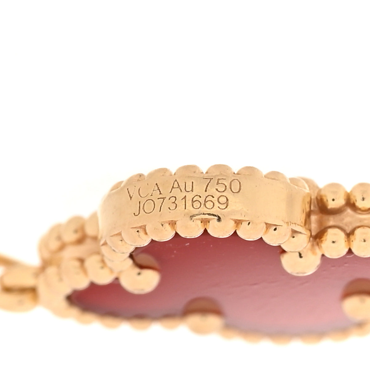 18K Yellow Gold Carnelian 5 Motifs Vintage Alhambra Bracelet
