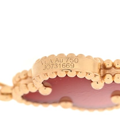 Van Cleef & Arpels 18K Yellow Gold Carnelian 5 Motifs Vintage Alhambra Bracelet 4 of 4