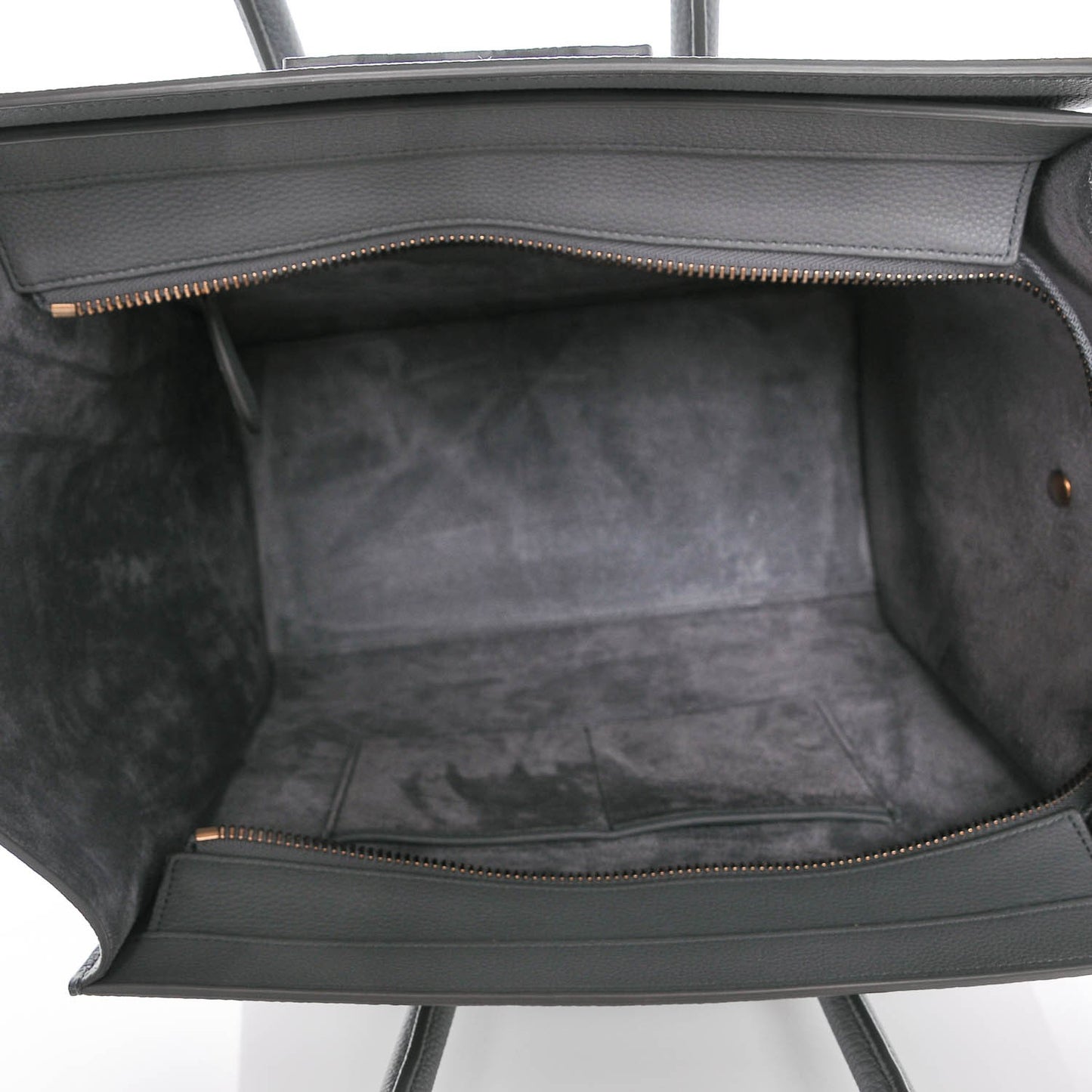 Baby Grained Calfskin Mini Luggage Kohl